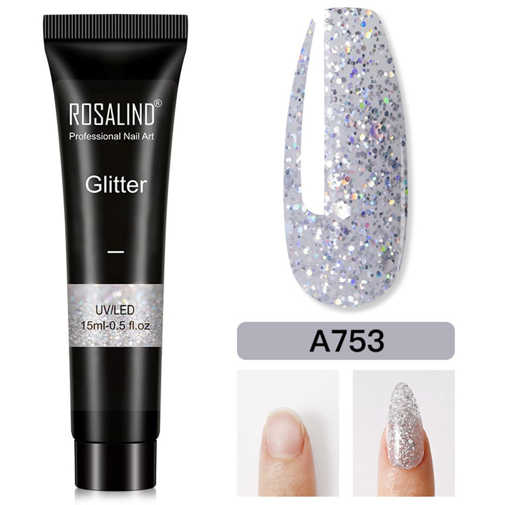 Rosalind Glitter Nail Extension Гель для ногтей Быстросохнущий 15 мл #1