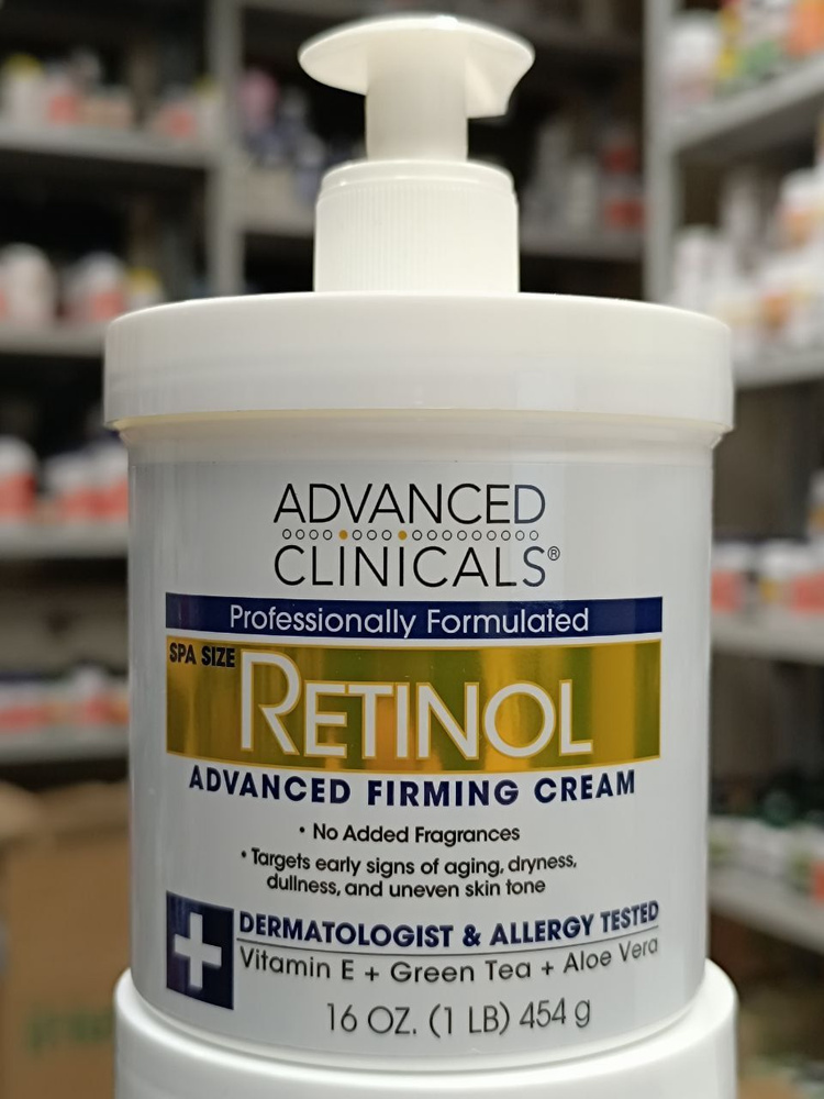 Advanced Clinicals, Retinol, укрепляющий крем с улучшенной формулой, 454 г  #1