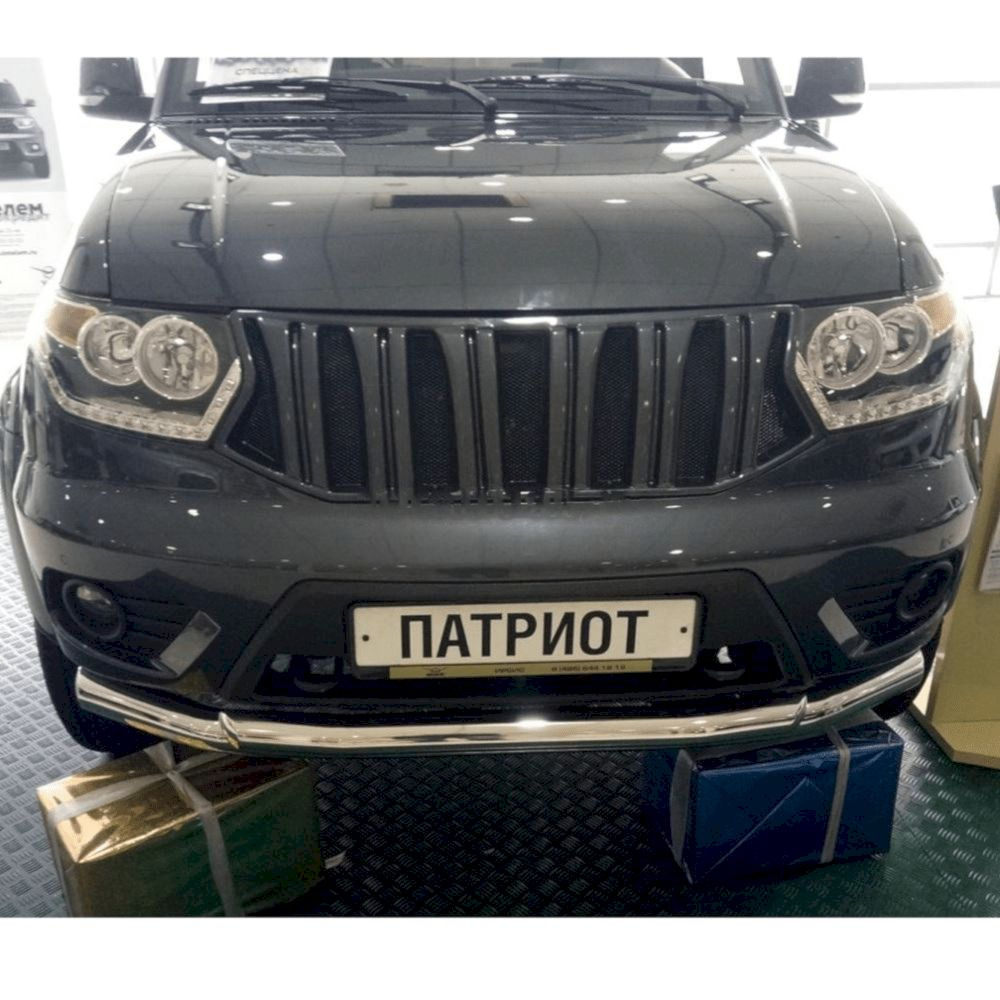 Облицовка радиатора Патриот рестайлинг без сетки Прадо (АБС пластик ...