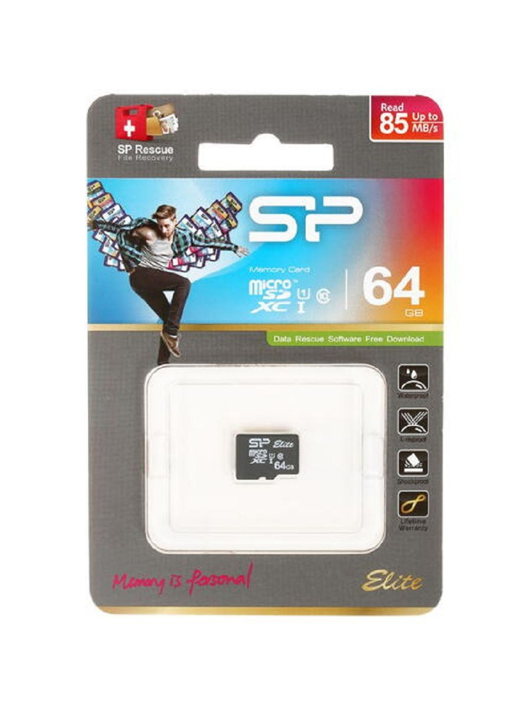 Флеш карта microSD 64GB Silicon Power Elite microSDXC #1