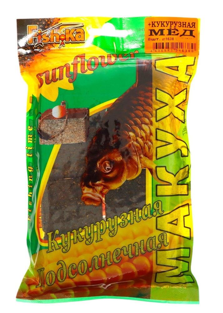 МАКУХА-Жмых ПОДСОЛНЕЧНЫЙ +КУКУРУЗНЫЙ МЁД прессованный вес-300г. в ...