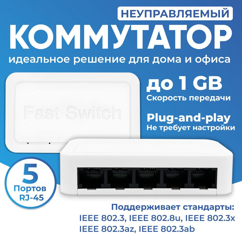 Коммутатор NICE DEVICE ND-NS0501 - купить по выгодной цене в  интернет-магазине OZON (728585877)