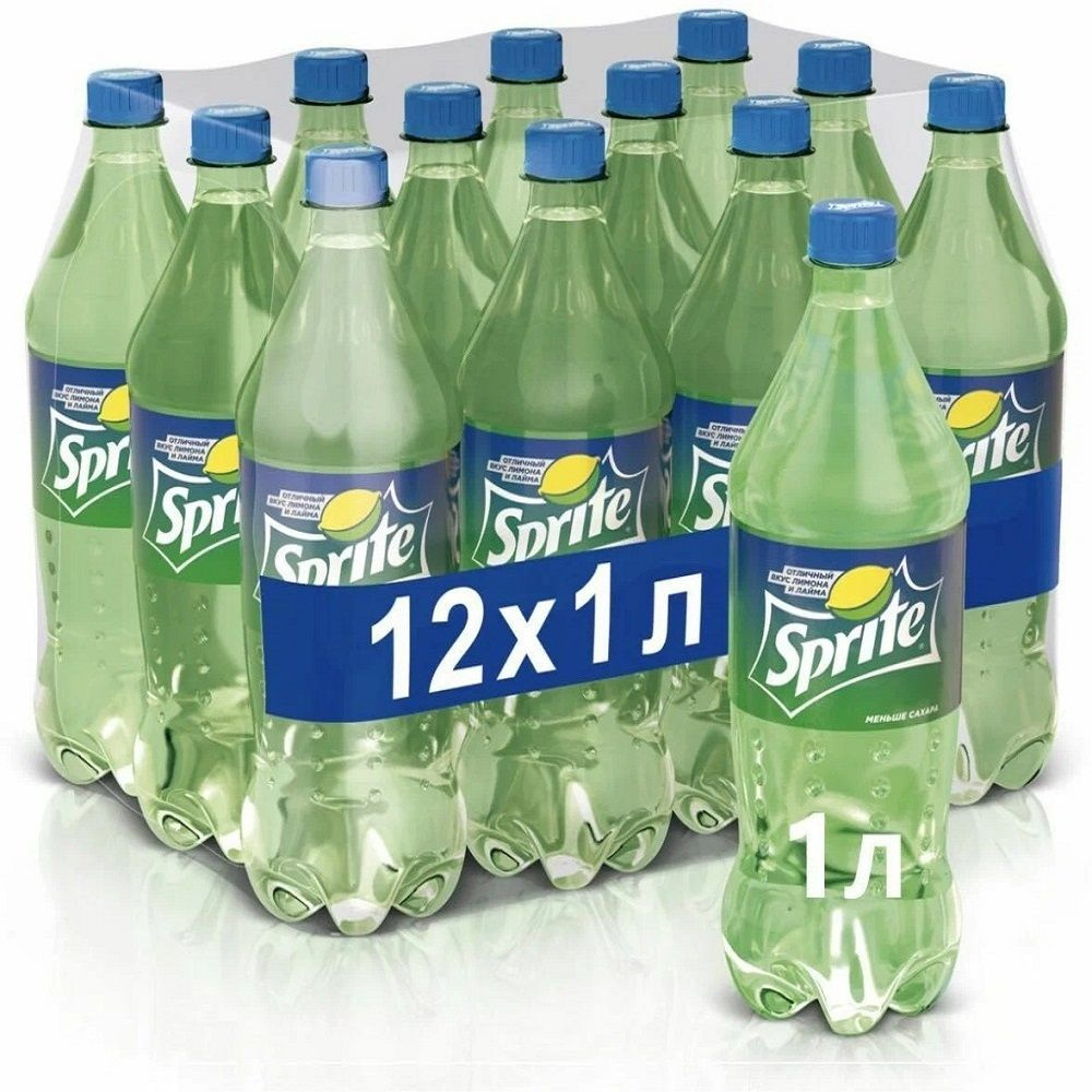 Газированный напиток Sprite "Спрайт" 1л х 12шт - купить с доставкой по ...