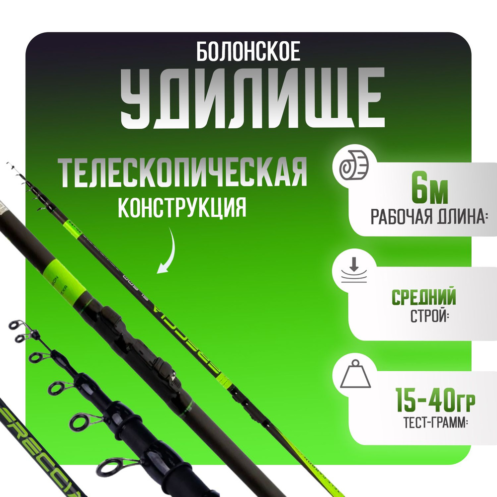 Болонское удилище 6м Shimano FRECCIA тест15-40g, carbon #1