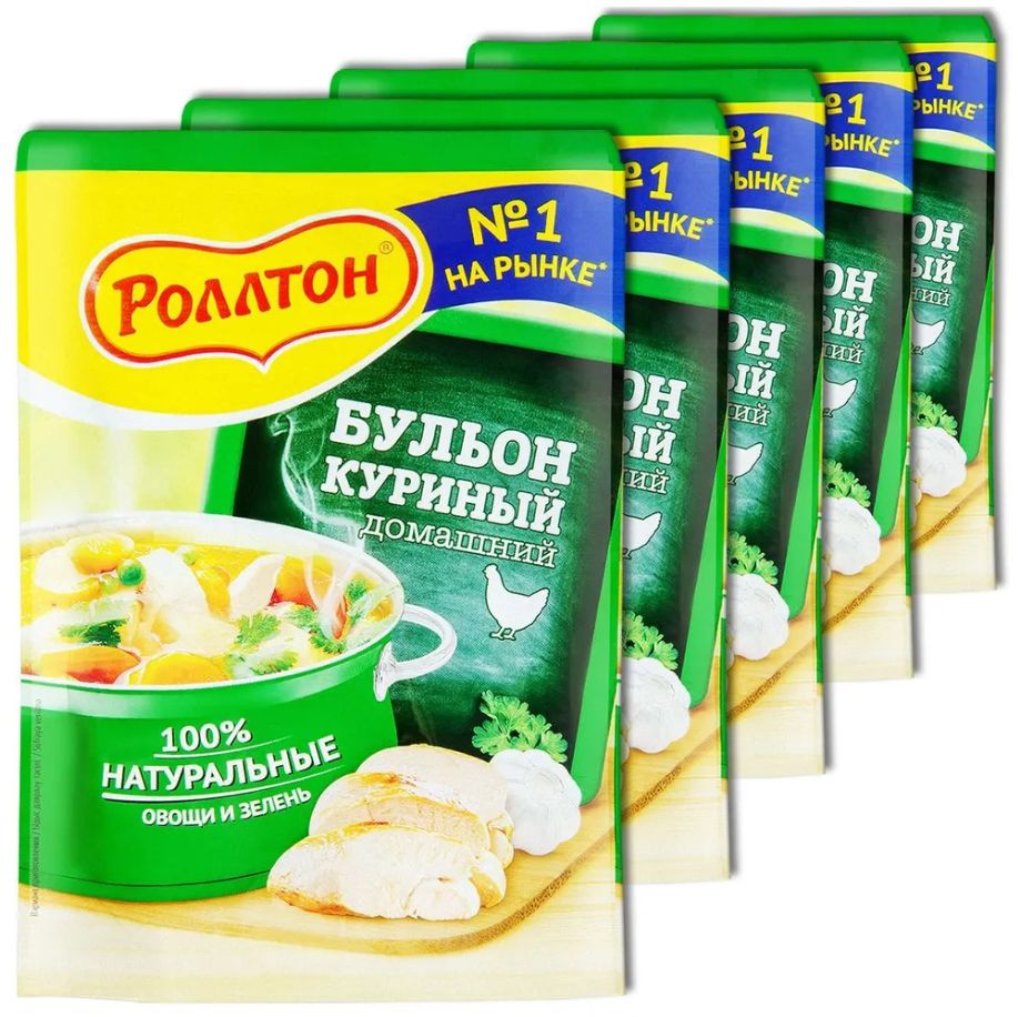 Бульон куриный Роллтон домашний в пакете, 90 гр - 5 штук - купить с ...