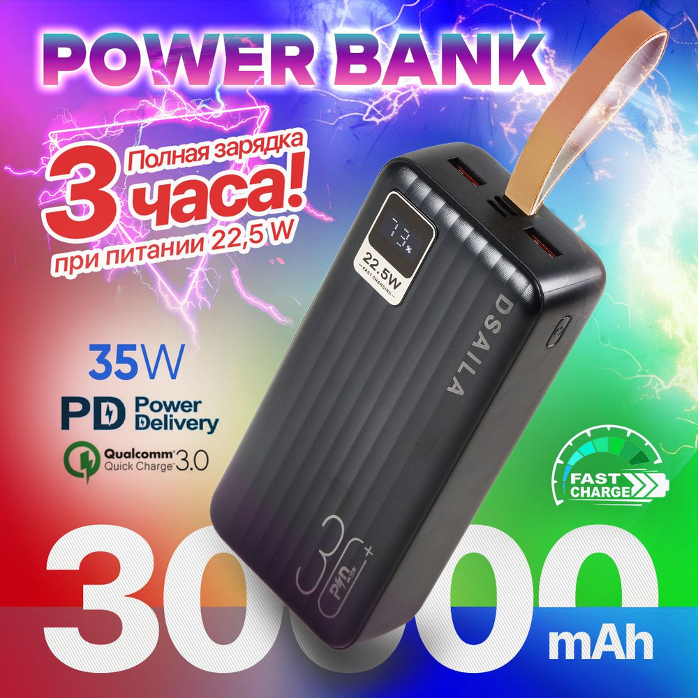 Внешний аккумулятор (Power Bank) DSAILA 30000 - купить по выгодным ценам в  интернет-магазине OZON (1561553168)