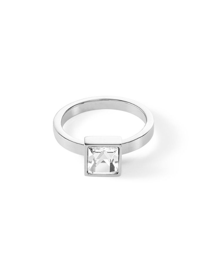 Кольцо женское перстень Brilliant Square big Crystal silver 18,5 мм Coeur de Lion с кристаллами Swarovski, #1