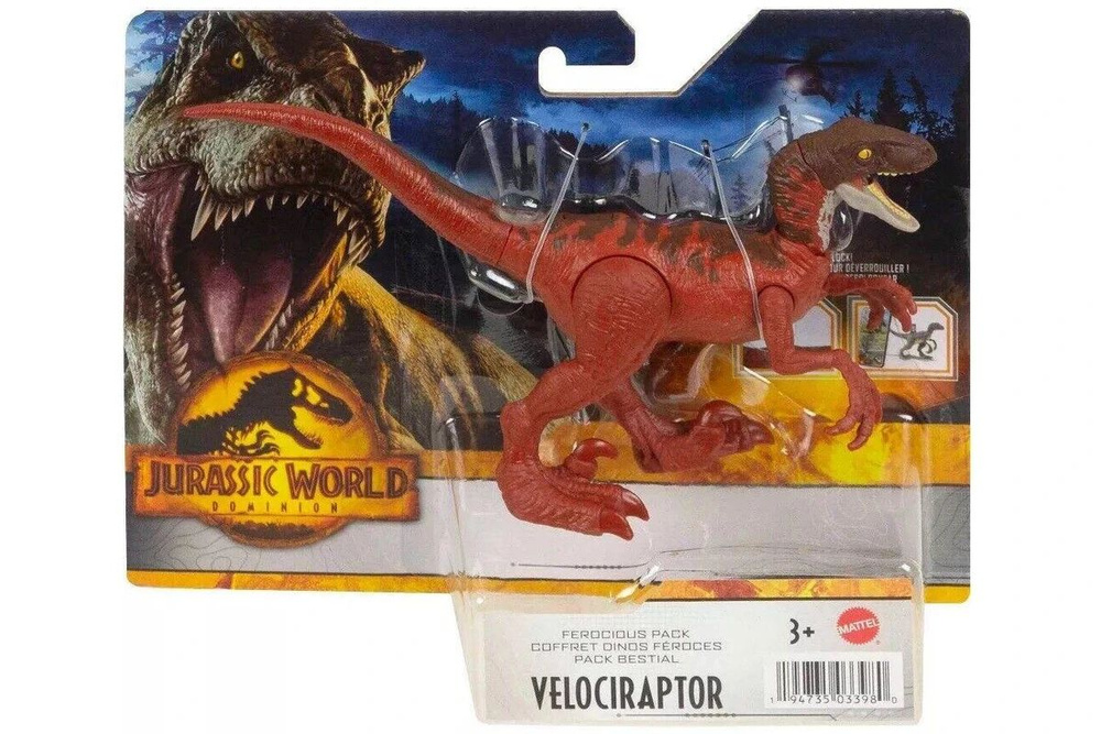 Фигурка динозавра "VELOCIRAPTOR" Ferocious Pack, Свирепая стая Jurassic World Dominion, Mattel  #1