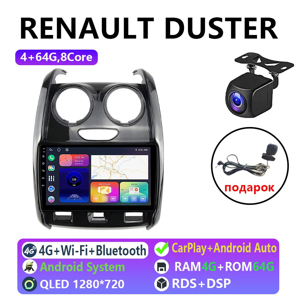 головное устройство рено дастер 2 din 9 дюймов, Магнитола для Renault ...