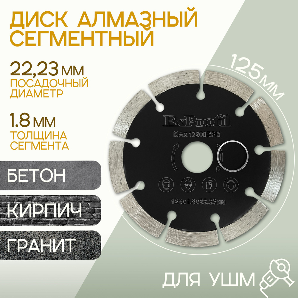 Диск алмазный ExProfil 125x1.8x22.23 - купить по низким ценам в  интернет-магазине OZON (325451047)