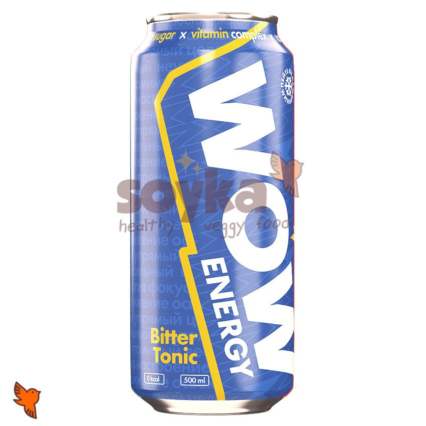 Напиток б/а газированный без сахара биттер тоник WOW Energy, 500мл ...