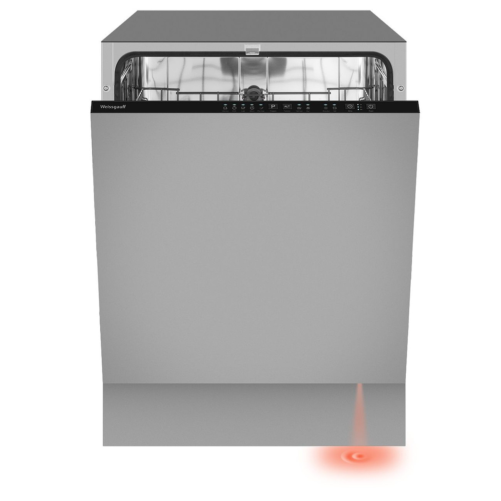 Weissgauff Встраиваемая посудомоечная машина 60 см ширина, BDW 6025  Infolight (Модель 2024 года), ЛУЧ на полу,12 комплектов, 5 программ, ...