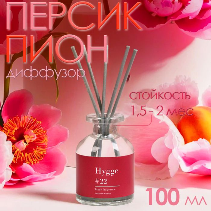 Диффузор ароматический Hygge #22 Персик и пион 100 мл #1