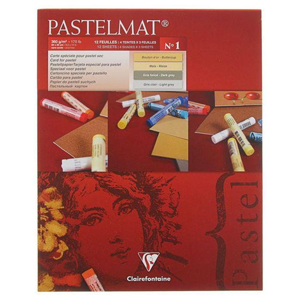 Блок бумаги для пастели Clairefontaine Pastelmat №1, 4 оттенка, 24x30 см, 360 г/м2, 12 листов  #1