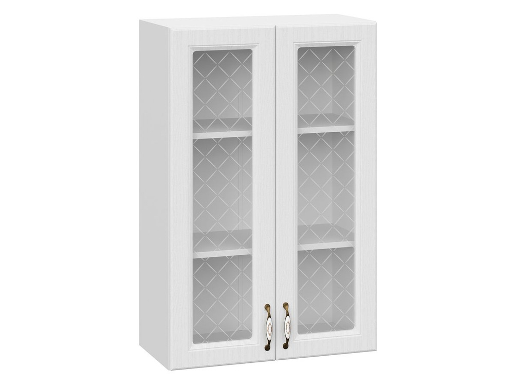 Кухонный модуль Прованс, навесной шкаф с полками, стеклом 60х29.6х91.2 ...