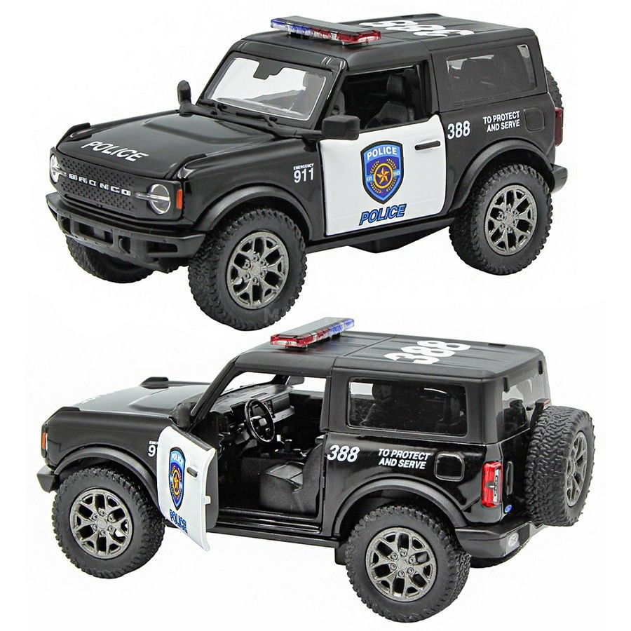 Машинка металлическая Kinsmart 1:34 2022 Ford Bronco Police (Форд Бронко Полицейский) 5438DPKT инерционная, #1