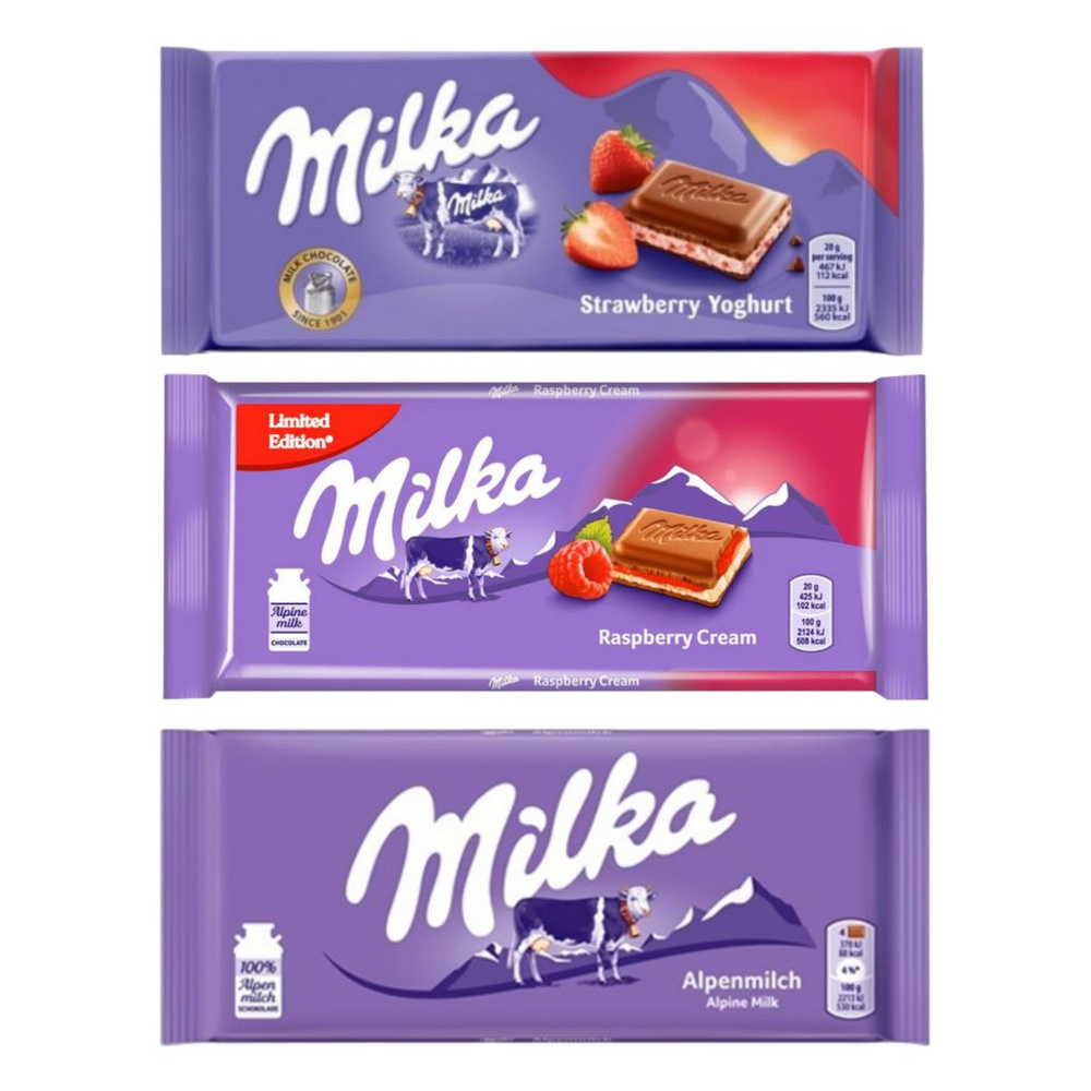 Милка Шоколадная плитка микс ягоды и альпин милк 3 шт. (Набор) - купить ...