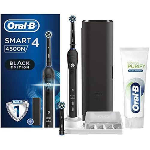 Oral-B Электрическая зубная щетка Smart 4 4500 CrossAction аккумуляторная черная, 3 режима чистки, 2 #1