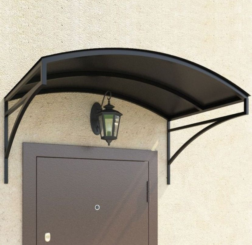 Козырек металлический цельный ширина 1м БЕЗ ПОКРАСКИ - купить с ...