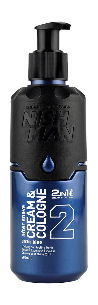 NISHMAN Крем после бритья After Shave Cream + Cologne 2in1 (Arctic Blue), 200 мл #1