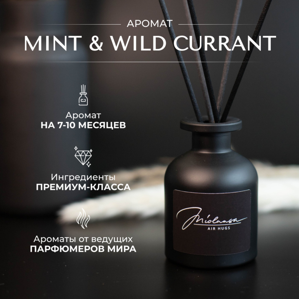 Ароматический диффузор для дома MIOLANSA Мята & Дикая смородина (Mint & Wild currant), 140 мл  #1