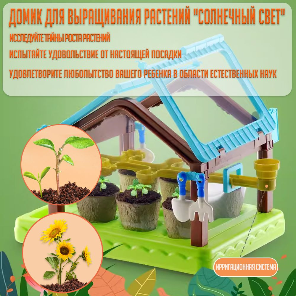 Детская теплица, детский набор юного садовода для выращивания растений ...