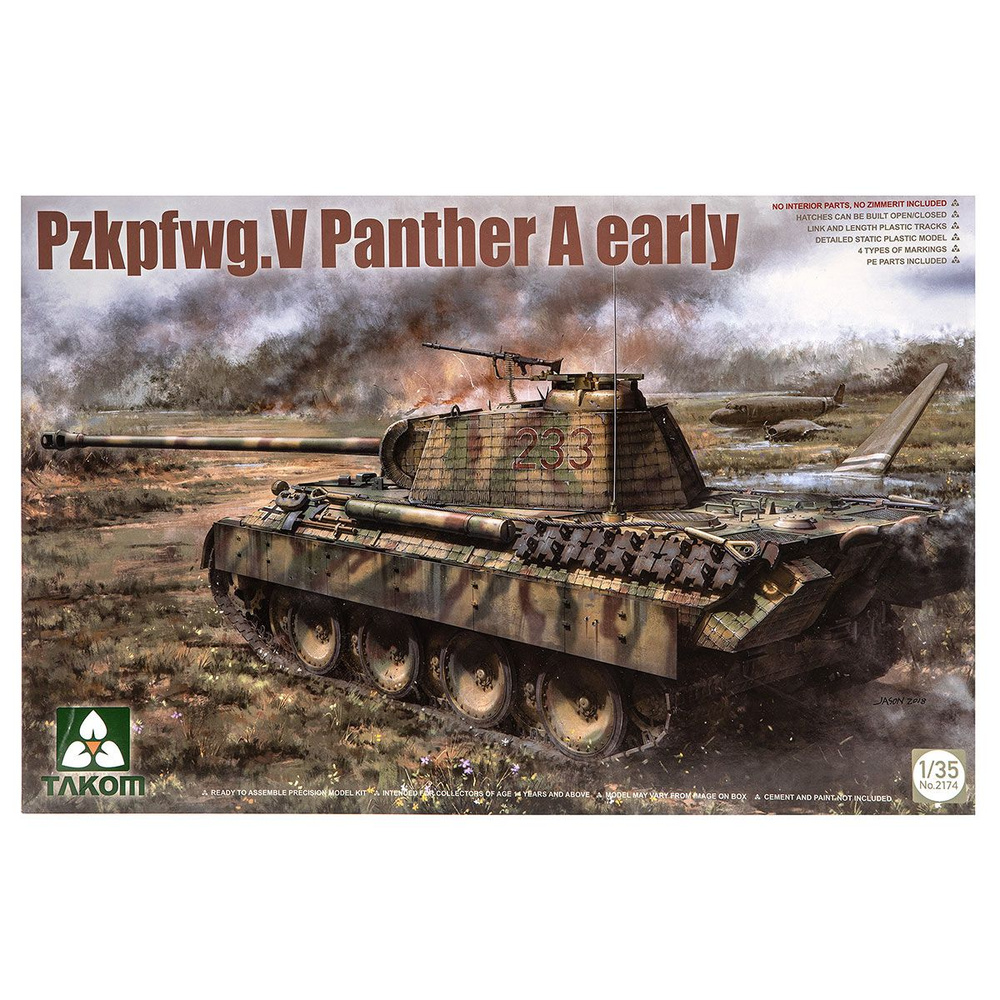 2174 Takom Немецкий средний танк Pzkpfwg.V Panther A (ранних выпусков) (1:35)  #1