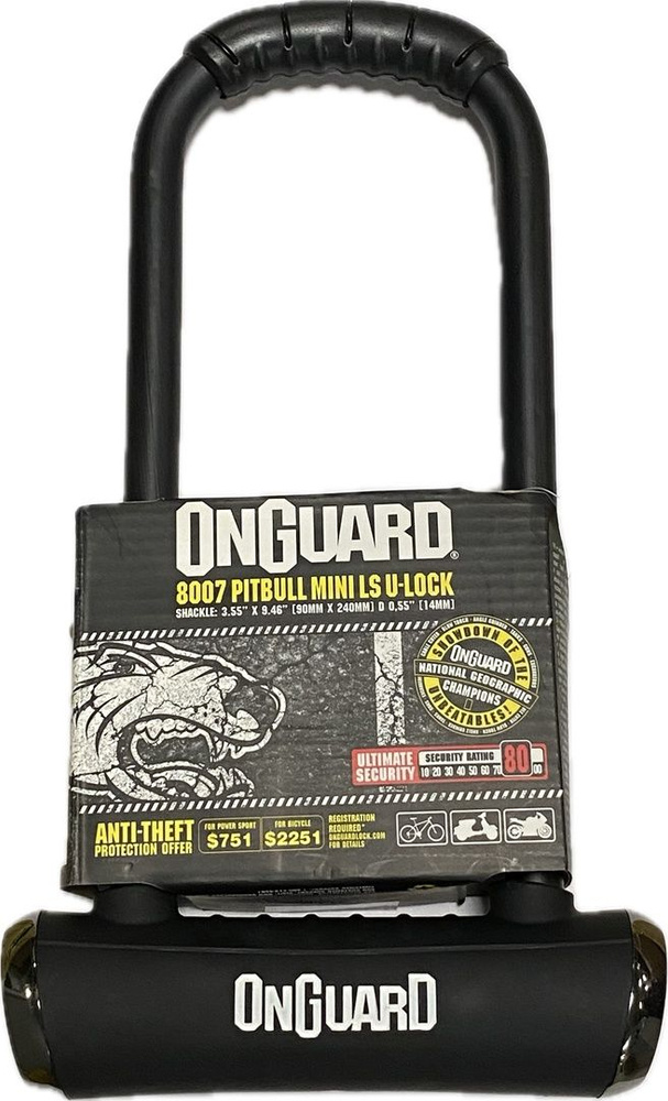 Велозамок ONGUARD Pitbull Mini LS X 90 x 240mm ключ #1