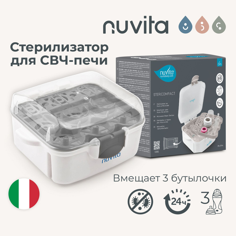 Стерилизатор бутылочек для микроволновой печи Nuvita Stericompact sterilizer  #1