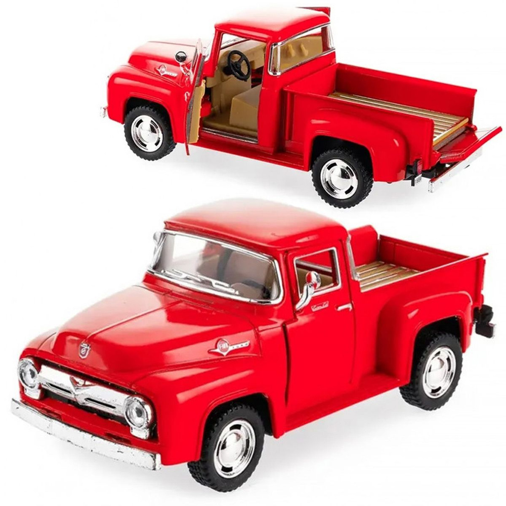 Машинка металлическая 1:38 1956 Ford F-100 Pickup инерционная / Красный  #1