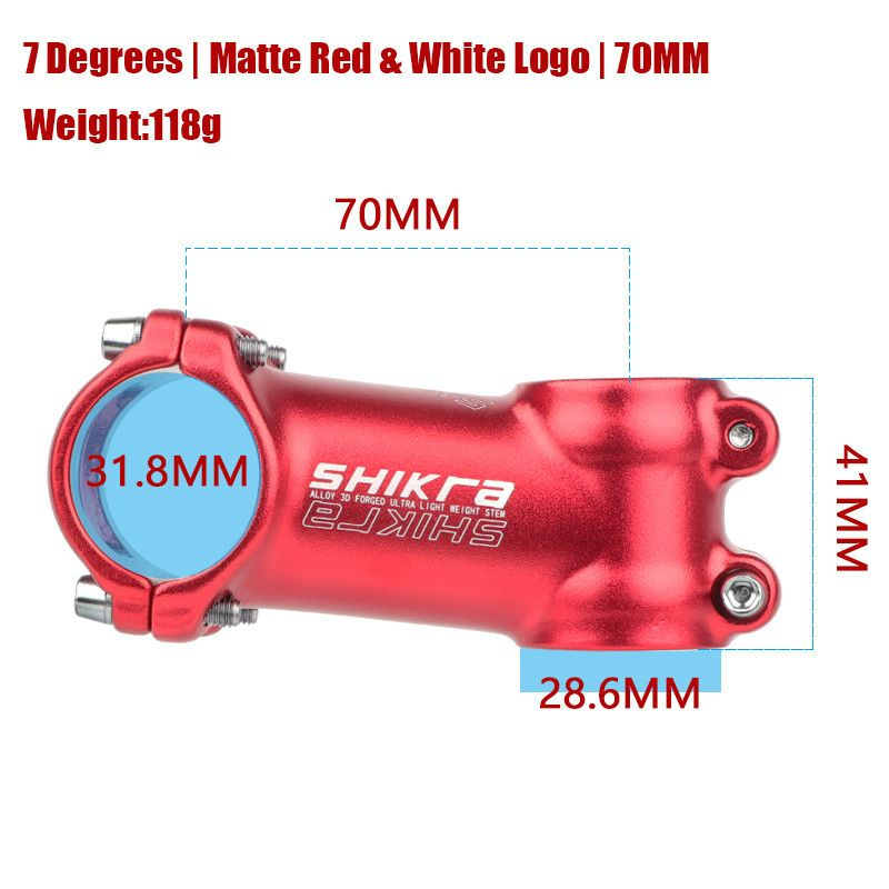 SHIKRA Горный велосипед велосипедная стоячая труба, диаметр 35 / 110мм, Семь градусов., Красный  #1