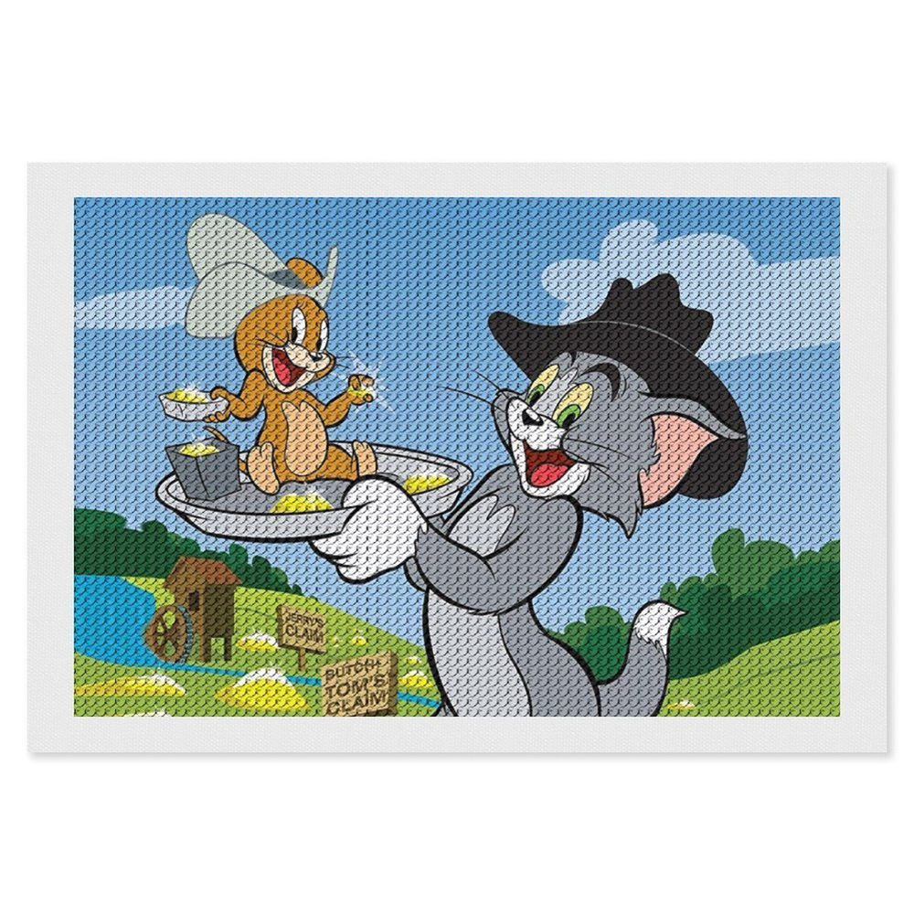 Tom and Jerry Алмазная мозаика Вышивка Живопись Картина стразами 20х30 см  #1