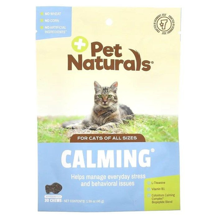 Pet Naturals, успокаивающие таблетки для кошек, 30 жевательных таблеток ...