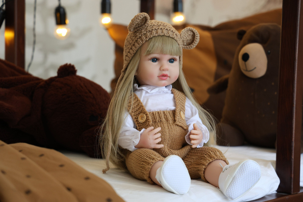 Интерактивная кукла реборн для девочки Reborn Dolls 55 см / детская ...