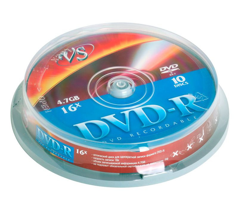 VS Диск для записи DVD-R, 4,7 ГБ, 10 шт #1