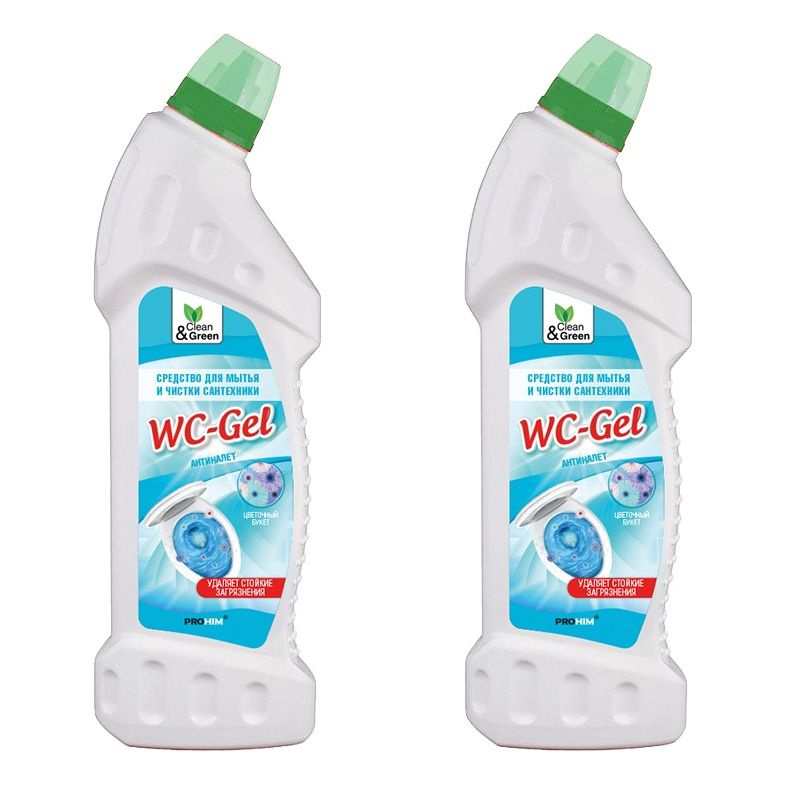 Clean&Green Средство для мытья и чистки сантехники WC-Gel, кислотное, 750 мл, 2 уп  #1