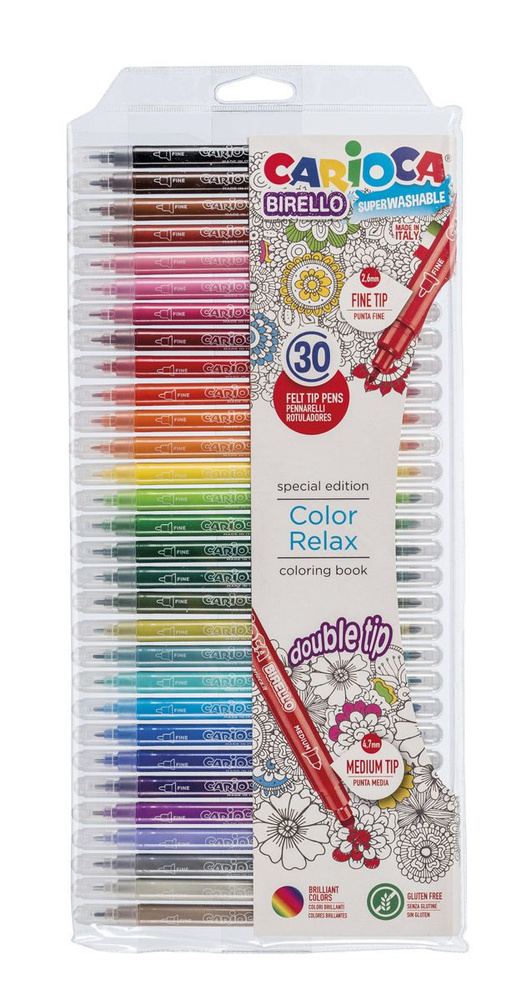 Carioca Фломастеры двусторонние Birello 30 цв 42841 купить на OZON по ...