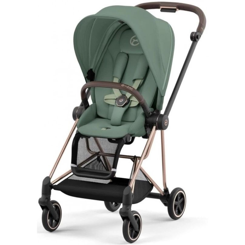 Cybex Mios III Прогулочная коляска, шасси Rose Gold, текстиль Leaf Green  #1