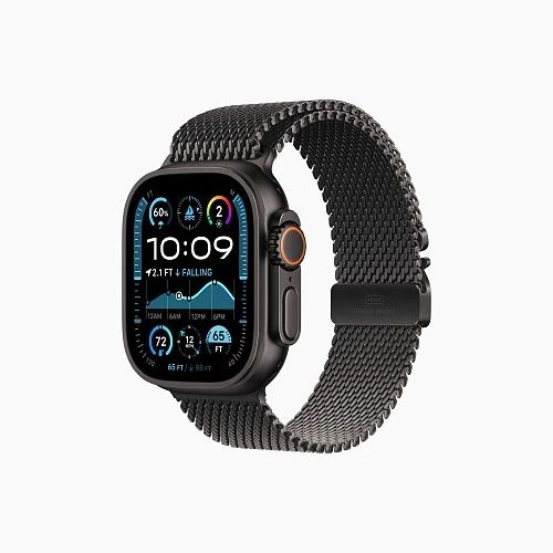 Умные часы Apple Watch Ultra 2 49 мм 2024 Black Case with Titanium Milanese Loop, чёрный  #1