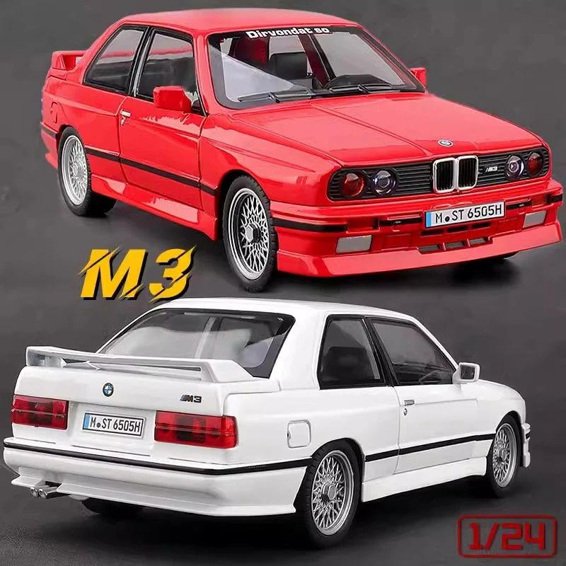 DIECAST CAR 1/24 Коллекционная металлическая машина BMW M3 Evolution II E30 1988 Mpower Игрушечная машина #1