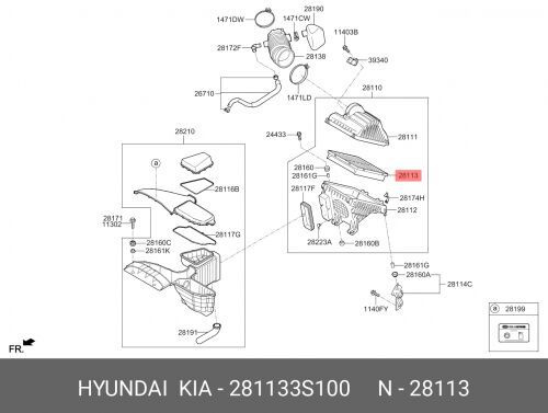 Фильтр воздушный Hyundai-KIA 281133S100 #1