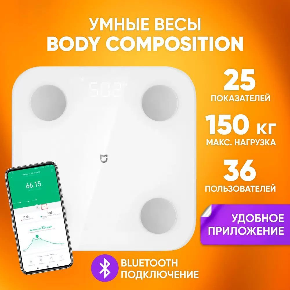 Умные весы напольные диагностические Xiaomi Body Composition Scale S400  #1