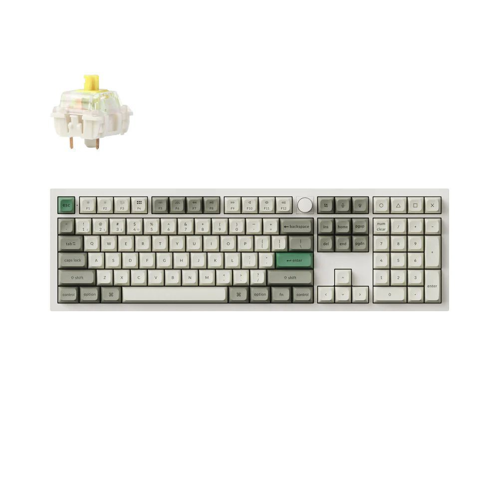 Беспроводная механическая клавиатура Keychron Q6 Max (100%) цвет Shell White, RGB, Hot Swap, кейкапы #1