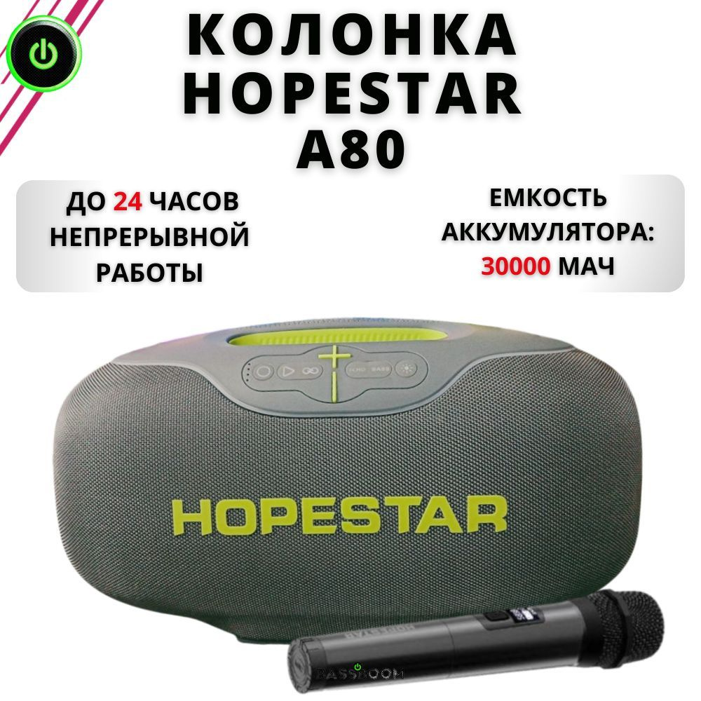 Bluetooth колонка HOPESTAR A80, беспроводной динамик мощностью 350W, портативная колонка с аккумулятором #1