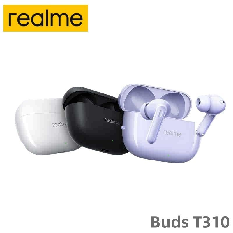 realme Наушники беспроводные с микрофоном realme buds T310, Bluetooth, USB Type-C, белый  #1