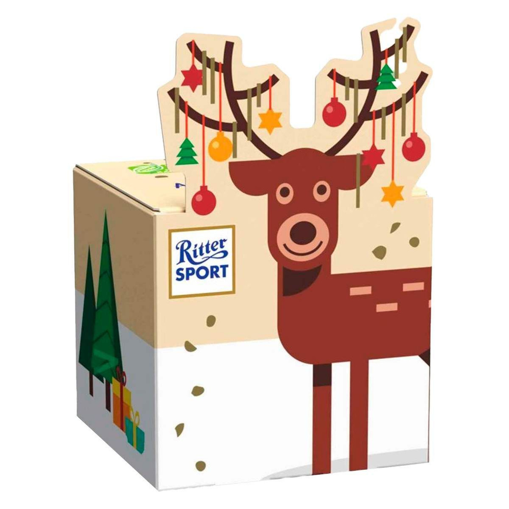 Новогодний набор кубик с оленем Шоколад Ritter Sport Christmas, 83 г  #1