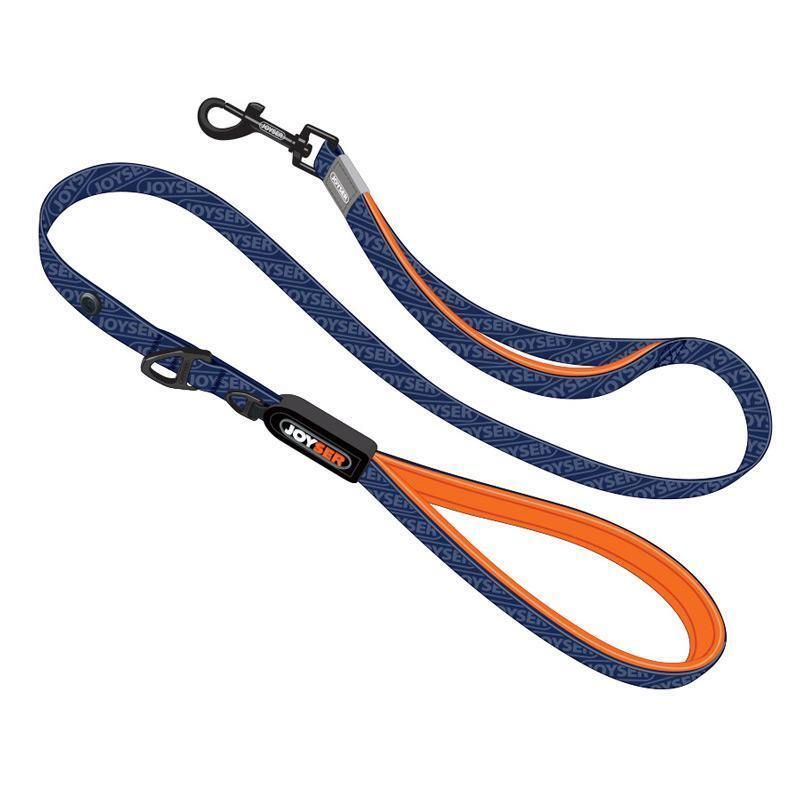 Поводок для собак Joyser Walk Base Leash M, размер 120x2x1см., синий с оранжевым  #1