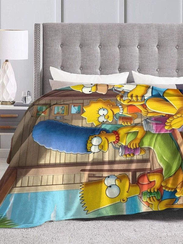 MXEB Плед Simpsons Пледы Симпсоны , Фланель, 200х150 см #1