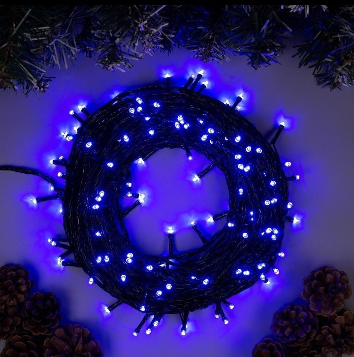 Гирлянда-нить 20 м синее свечение 200 LED #1