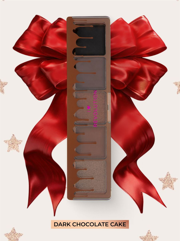 I HEART MAKEUP Тени для век MINI CHOCOLATE SHADOW PALETTE: палетка для макияжа глаз Dark Chocolate Cake, #1